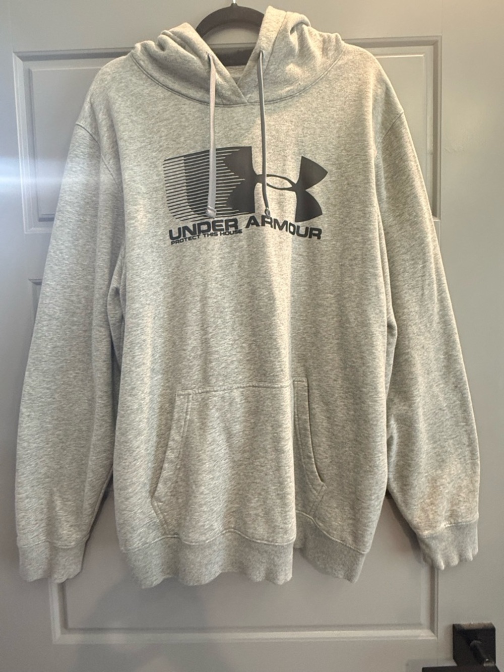 Under Armour Light Gray Pullover Hoodie with Logo